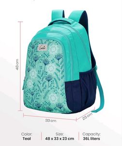 Genie Snowflake 36 L Teal &amp; Blue School Backpack