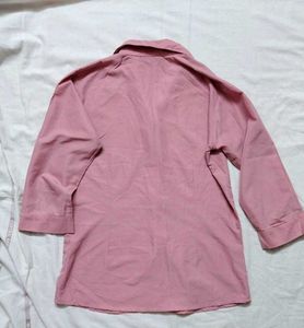 Pink 3/4 Sleeve Button-Down Shirt