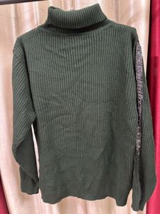 Ribbed Turtle Neck Pullover Sweater