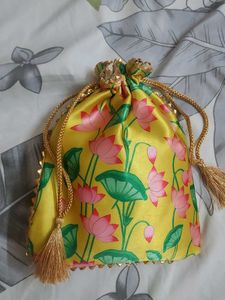 Brand New Rakhi With Silk Bag And Kids Pouch