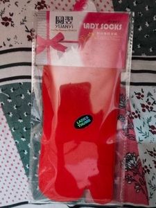 Red Ladies Thumb Socks - New