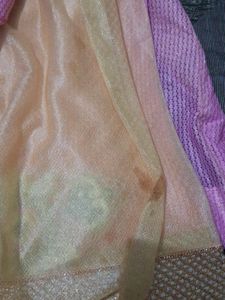Net Saree With  Blouse  Piece