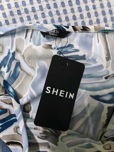 Strapless Slit Ruched Tie-Up Abstract Print Top