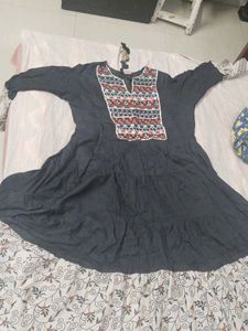 Embroidered Black Full Gown(Never Worn)