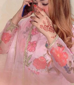 Floral Pink Anarkali 2pc