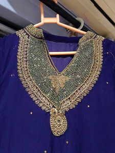 Purple Kurta With Dupatta For Party Wear