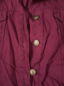 Maroon Denim Jacket