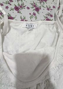 Lace White spaghetti strapy Dress