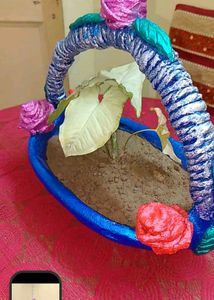 Hand Made Cement Planter Pot Basket