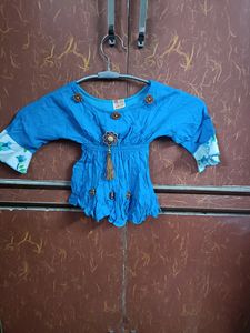 Blue and White Skirt Top