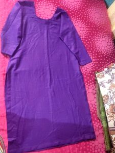 Plane Purple Silk Kurta