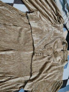 Elegant Gold Pleated Top