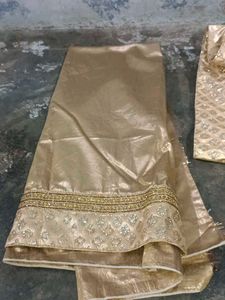 Cream Colour Half N Haf Saree..