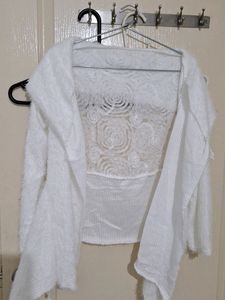 Wool And Lace Shrug
