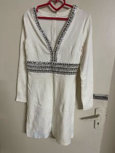 White Embellished Mini Dress