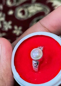 Pure 92.5 Hallmark Pearl Silver Ring