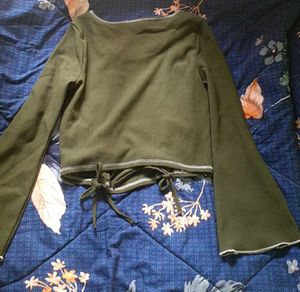 Olive Green Long Sleeve Top