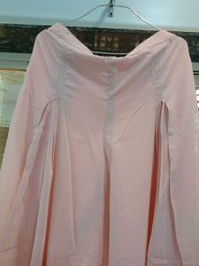💞Peach Colour Ambrella Plazo Long Kurti With Dupa