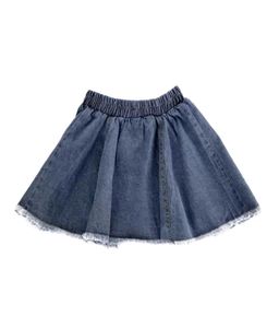 Denim Skirt with Button Detail