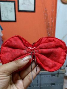 Red Sequin Hair Bow