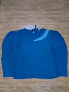 Blue Long Sleeve Blouse