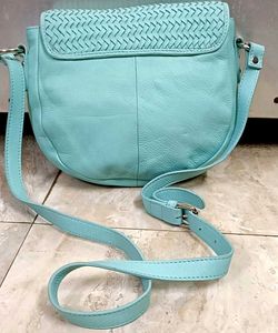 Woven Leather Saddle Bag
