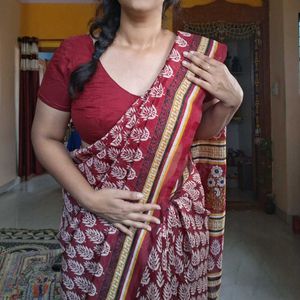 Elegant Maroon Saree