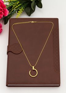 Anti Tarnished Half Gold Circle Pendant Necklace