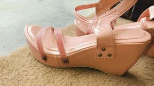 Pink Glitter Strap Sandals