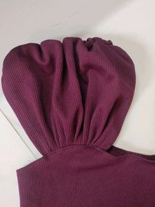 Stylish Maroon Puff Sleeve Top