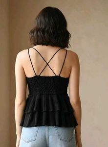 Black Lace Tiered Cami 🖤