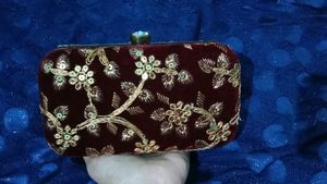 Maroon Braidal Purse