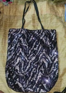 Sparkly Zebra Print Tote Bag