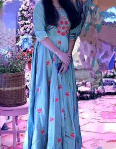 Wedding Wear Green Long Gown 💚
