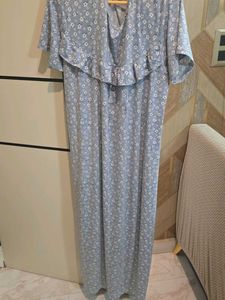 Night Sky Blue Floral Gown