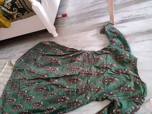 Green Printed Kurta set