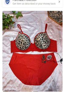 Red & Leopard Print Lingerie Set✨