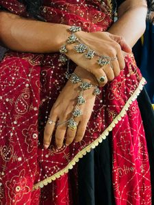 vintage look Red &amp; Black Lehenga Choli
