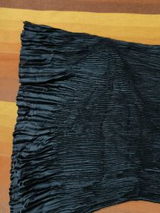 Women Black Pleated Casual Top