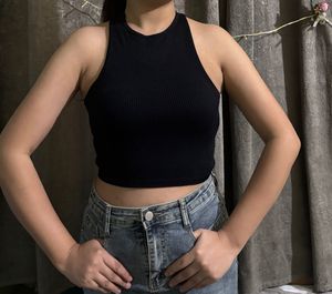 Black Ribbed Tank Top