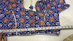 Blue Floral Elephant Print Lehanga Choli