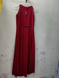 Elegant Maroon Maxi Dress