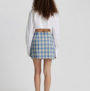 Blue Plaid Mini Skirt