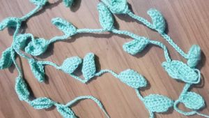 Crochet Leaf Garland For Wall Decor