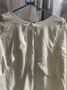 White Stylists Top With Open Back