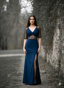 Elegant Navy Blue Maxi Dress