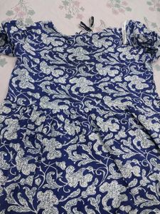 Blue Kurta With Tassels