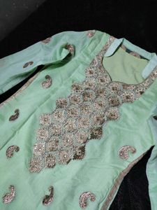 Green Embroidered Salwar Kameez
