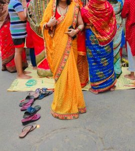 Yellow Printed Saree