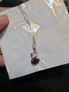 Purple Swan Swarovski Crystal Pendant